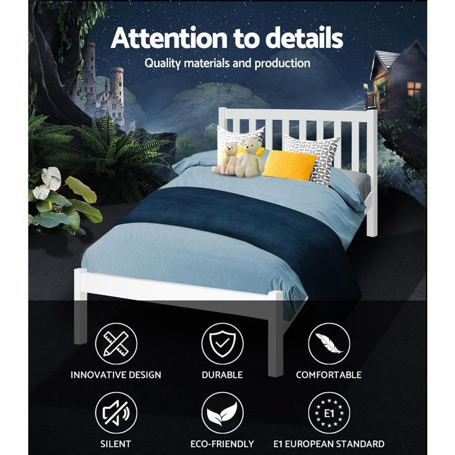 Single Package | Whitehaven Wooden Bed & Bonita Pillow Top Mattress (Medium Firm) - Bedzy Australia