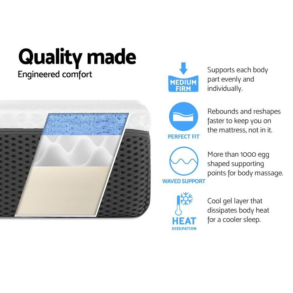 Single Size Memory Foam Mattress Cool Gel without Spring - Bedzy Australia