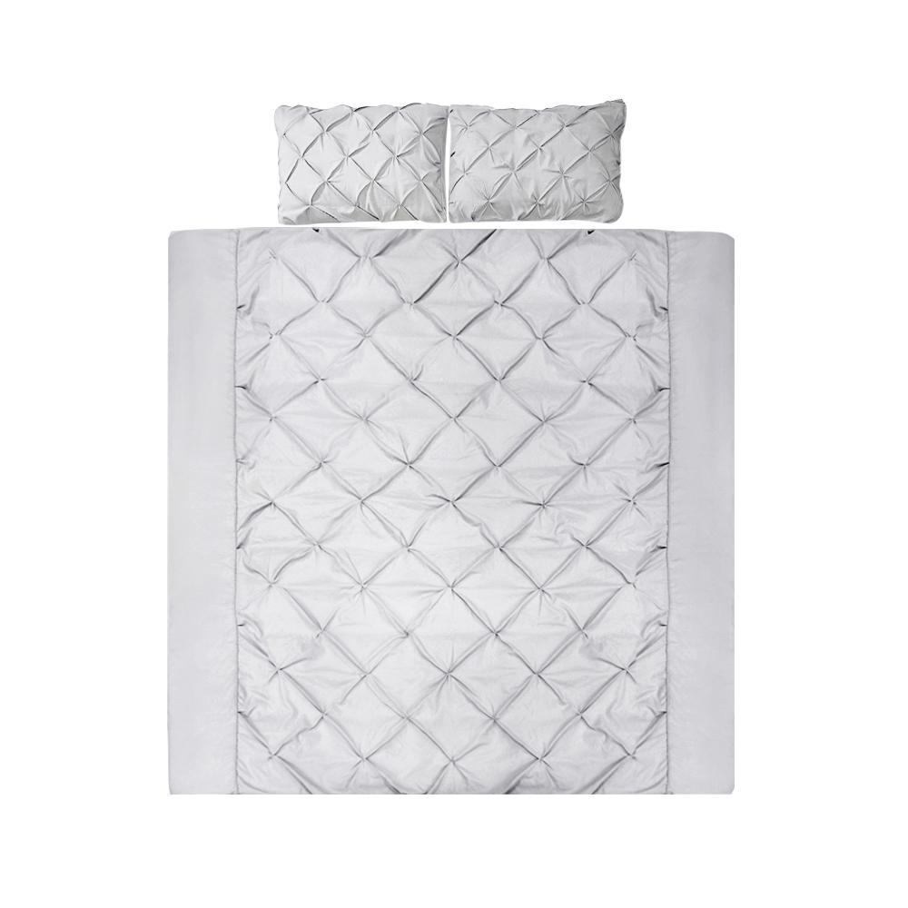 Super King Size Quilt Cover Set - Grey - Bedzy Australia