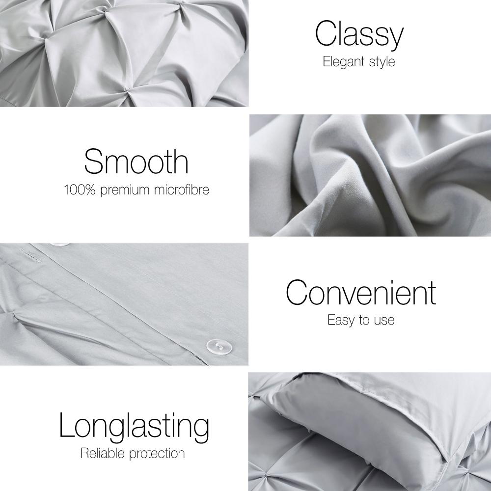 Super King Size Quilt Cover Set - Grey - Bedzy Australia