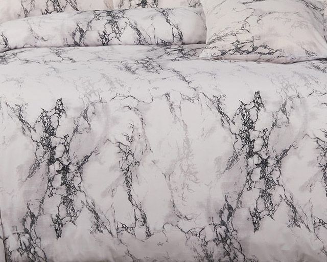 White Marble Queen Size Duvet Doona Quilt Cover Set - Home & Garden > Bedding - Bedzy Australia