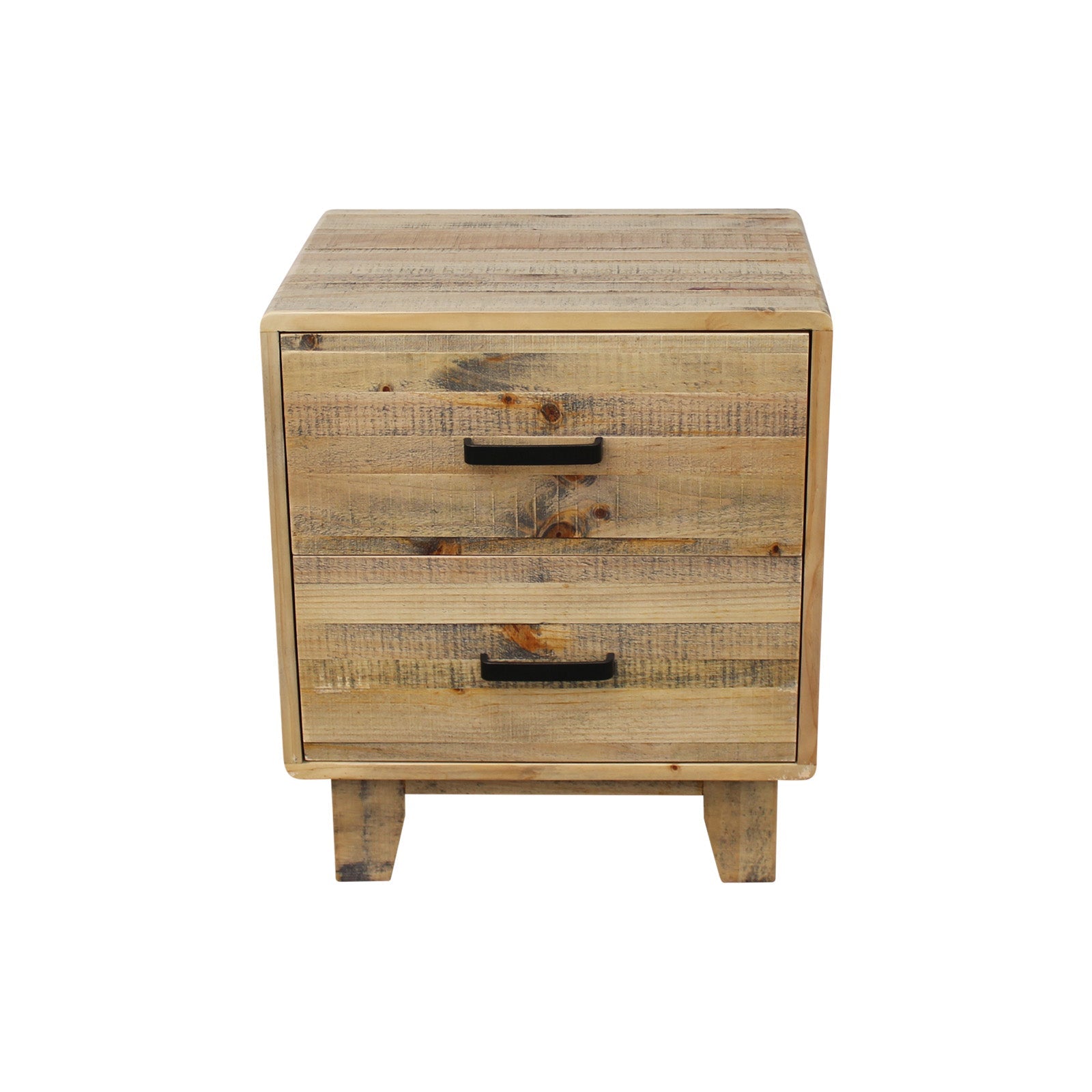 Woodland Bedside Table 2 Drawers Light Brown - Furniture > Bedroom - Bedzy Australia
