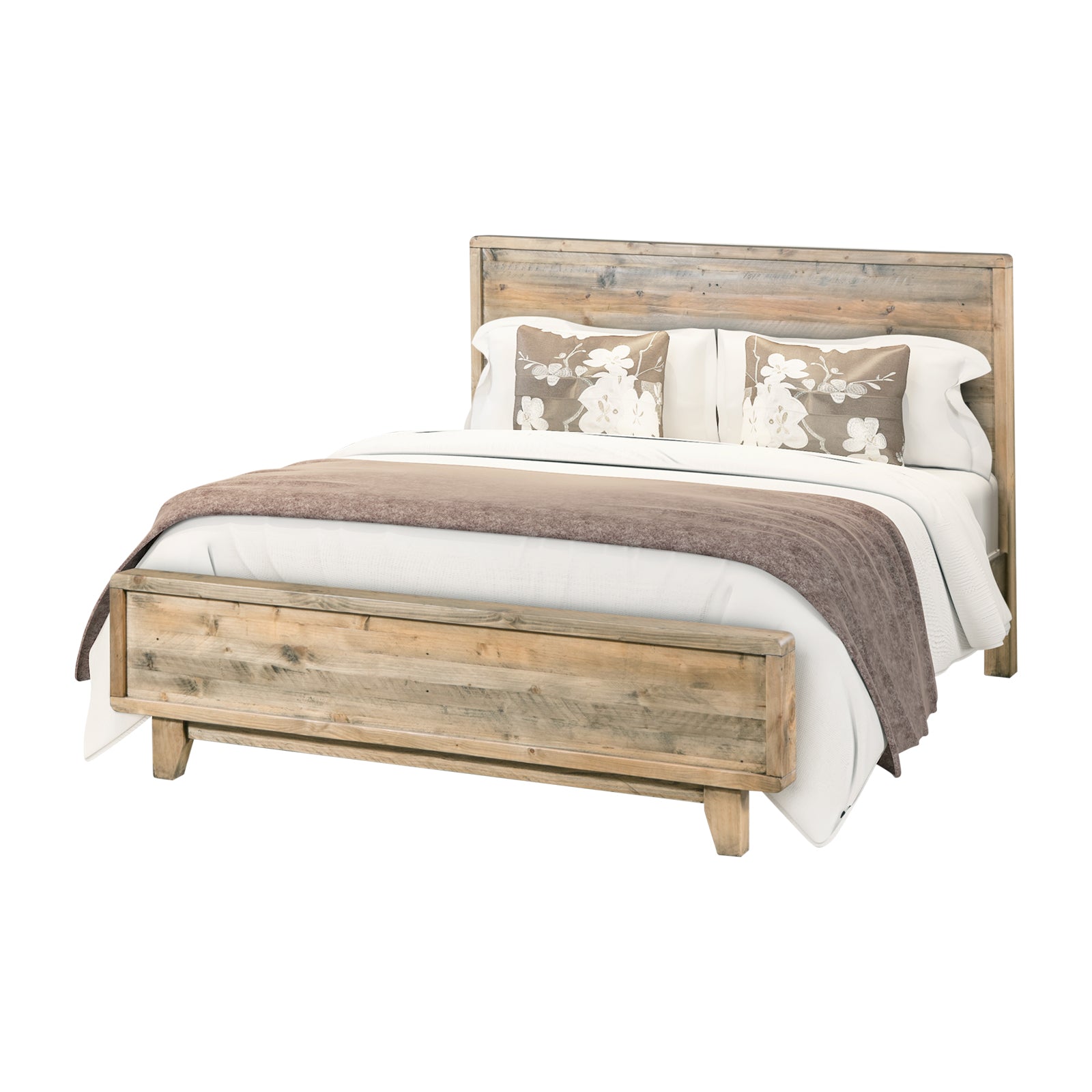 Wooldland Queen Size Wooden Bed Frame - Light Brown - Furniture > Bedroom - Bedzy Australia