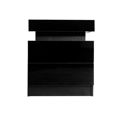 Levede Bedside Tables Side Table 2 Drawers Black-1954802716106690561