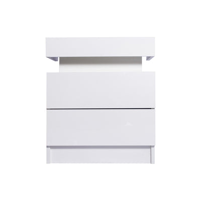 Levede Bedside Tables RGB LED Side Table White-1954802716282851329