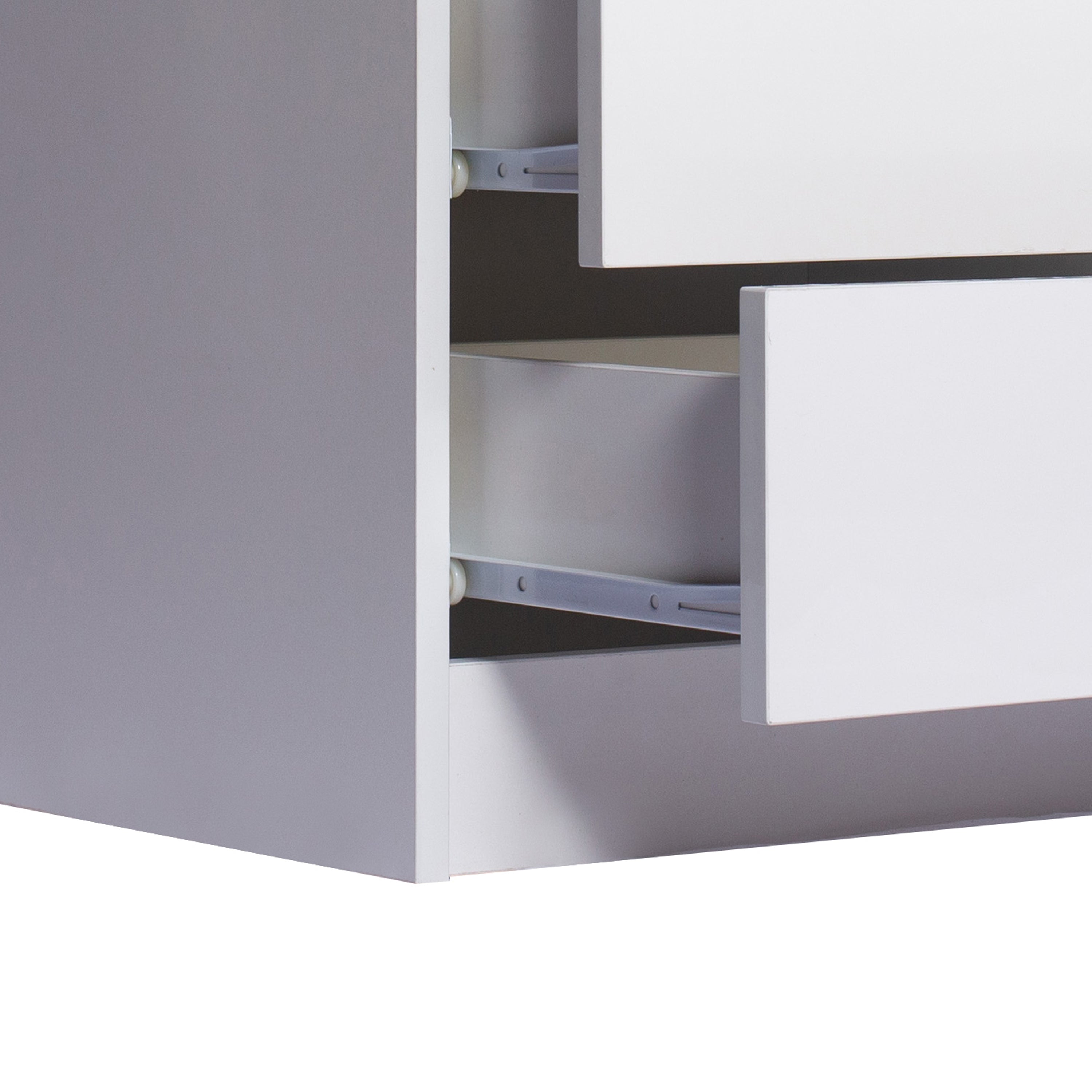 Levede Bedside Tables RGB LED Side Table White-1954802716282851333