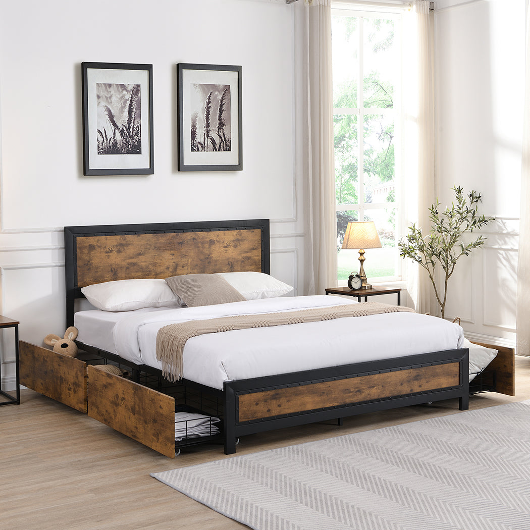 Levede Metal Bed Frame Queen Mattress-1910113213840756742