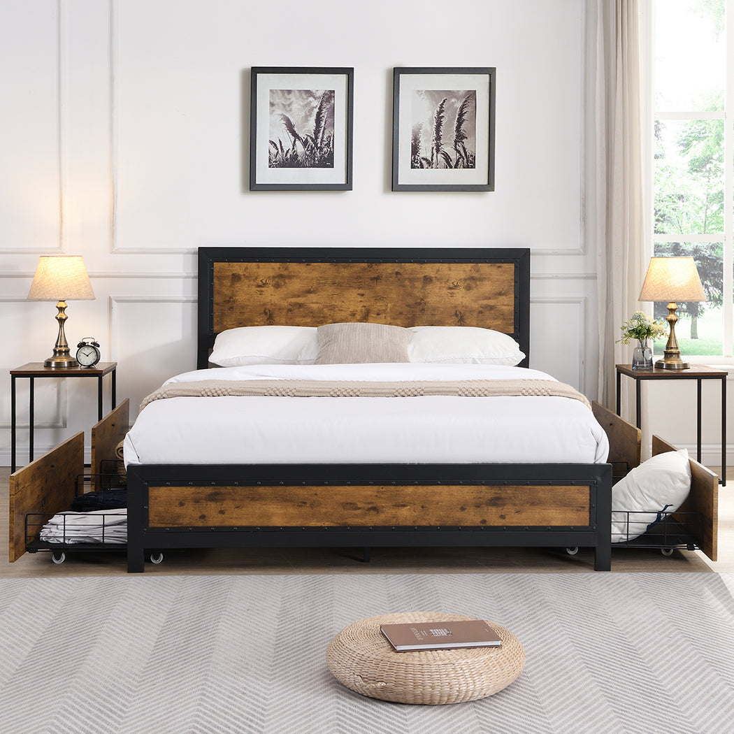 Levede Metal Bed Frame Queen Mattress-1910113213840756743