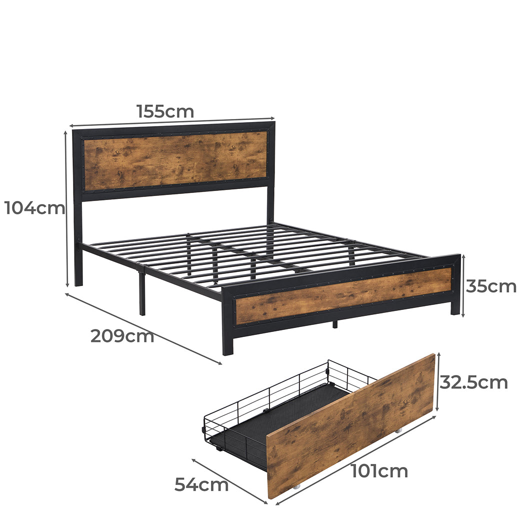 Levede Metal Bed Frame Queen Mattress-1954802935296823298