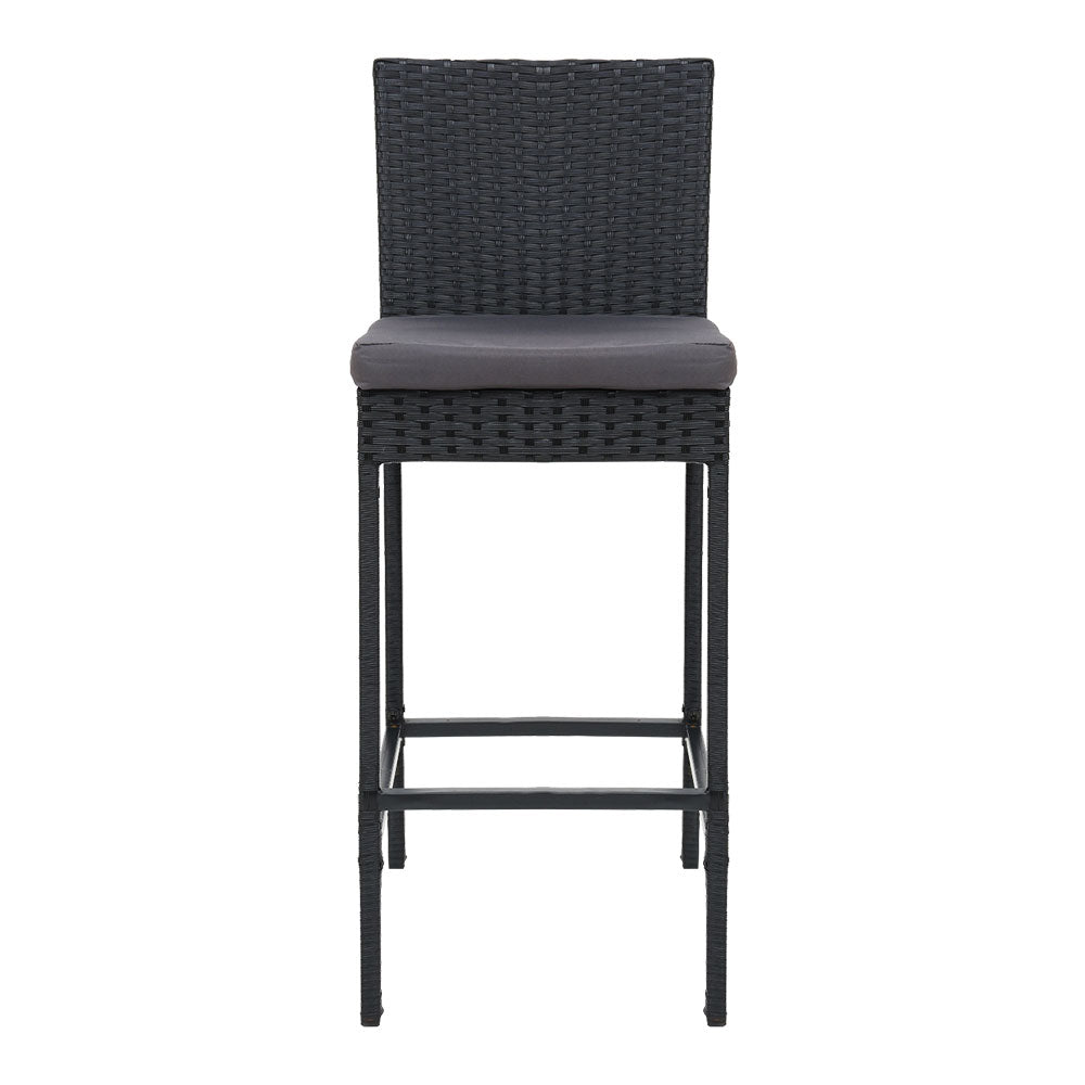 2-Piece Outdoor Bar Stools Dining Chair Bar Stools Rattan Furniture - Furniture > Outdoor - Bedzy Australia