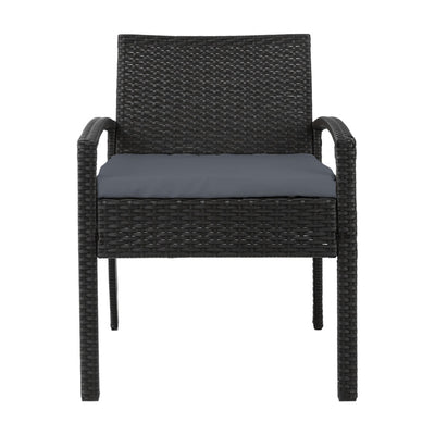 2PC Outdoor Dining Chairs Patio Furniture Rattan Lounge Chair Cushion Felix - Furniture > Outdoor - Bedzy Australia