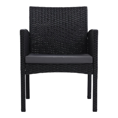 2PC Outdoor Dining Chairs Patio Furniture Rattan Lounge Chair XL Ezra - Furniture > Outdoor - Bedzy Australia