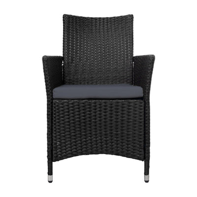 2PC Outdoor Dining Chairs Patio Furniture Wicker Garden Cushion Idris - Furniture > Outdoor - Bedzy Australia
