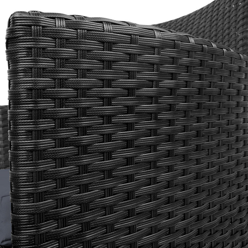 2PC Outdoor Dining Chairs Patio Furniture Wicker Garden Cushion Idris - Furniture > Outdoor - Bedzy Australia