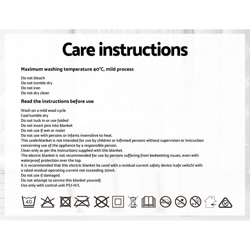 3 Setting Fully Fitted Electric Blanket - Single - Bedzy Australia