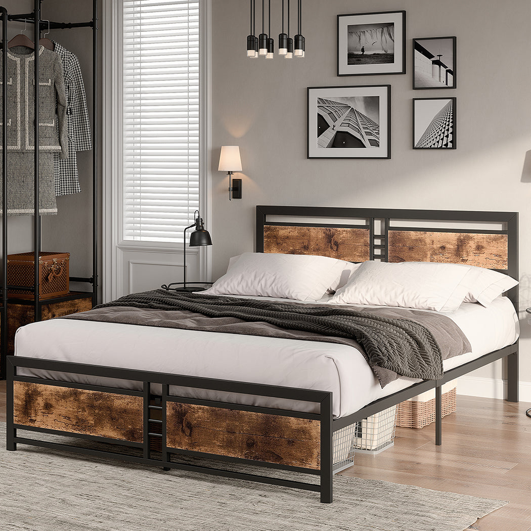 Levede Metal Bed Frame Queen Mattress-1910113205749944326