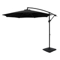 3m Umbrella w/Base Outdoor Cantilever Beach Garden Patio Parasol Black