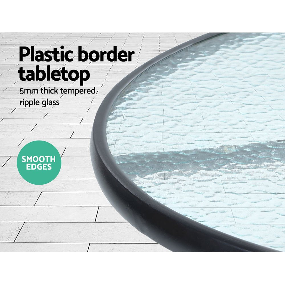 3PC Bistro Set Outdoor Furniture Rattan Table Chairs Cushion Patio Garden Felix - Furniture > Outdoor - Bedzy Australia