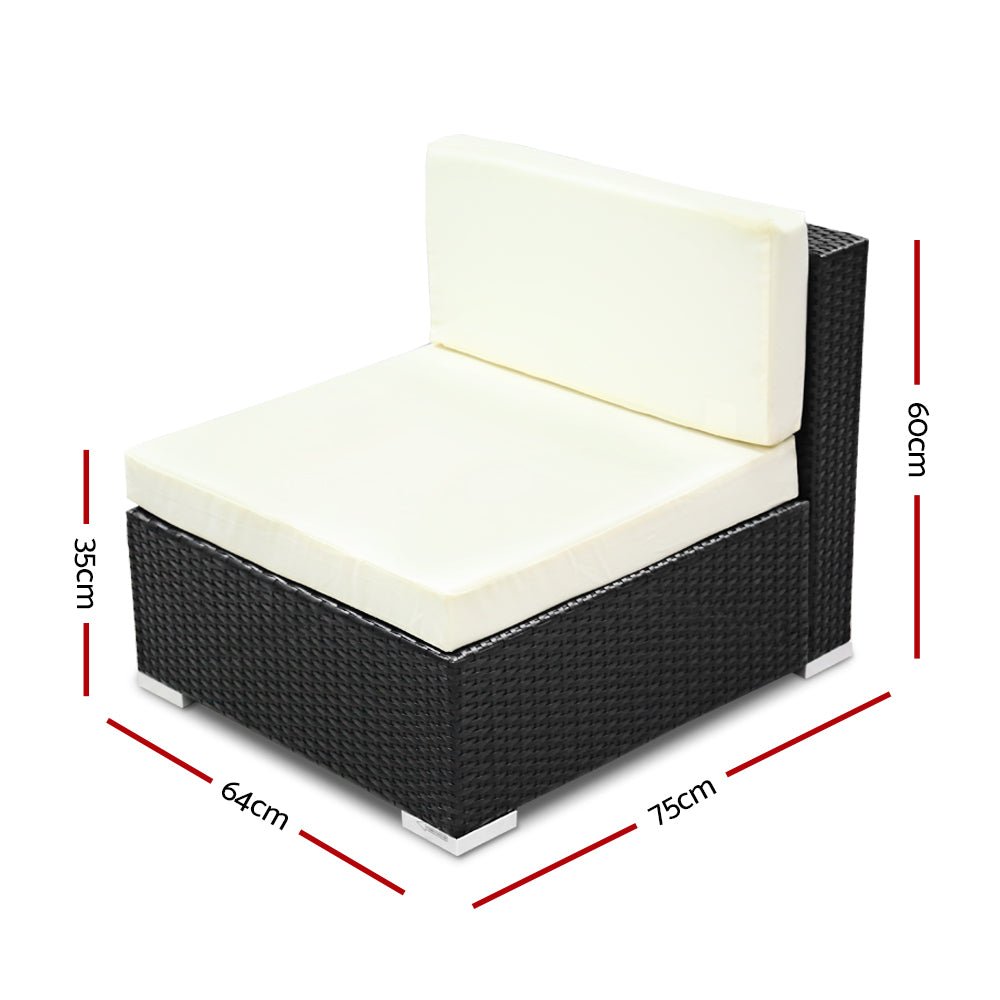 3PC Gardeon Outdoor Furniture Sofa Set Wicker Rattan Garden Lounge Chair Setting - Furniture > Outdoor - Bedzy Australia