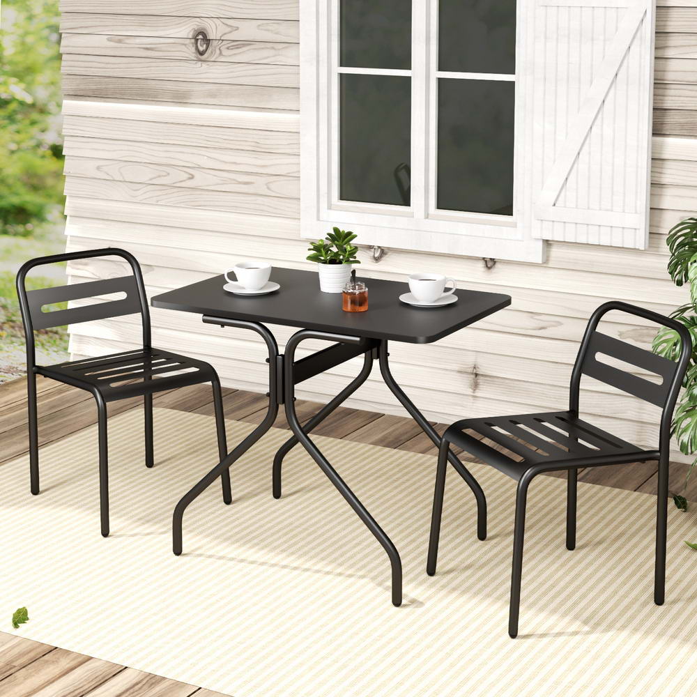 Piece Outdoor Bistro Set Black Durable Stylish Lounge Set