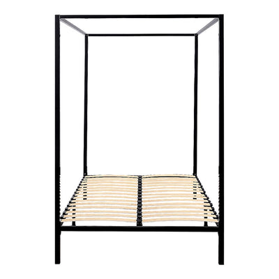 4 Poster Queen Bed Frame Black - Bedzy Australia