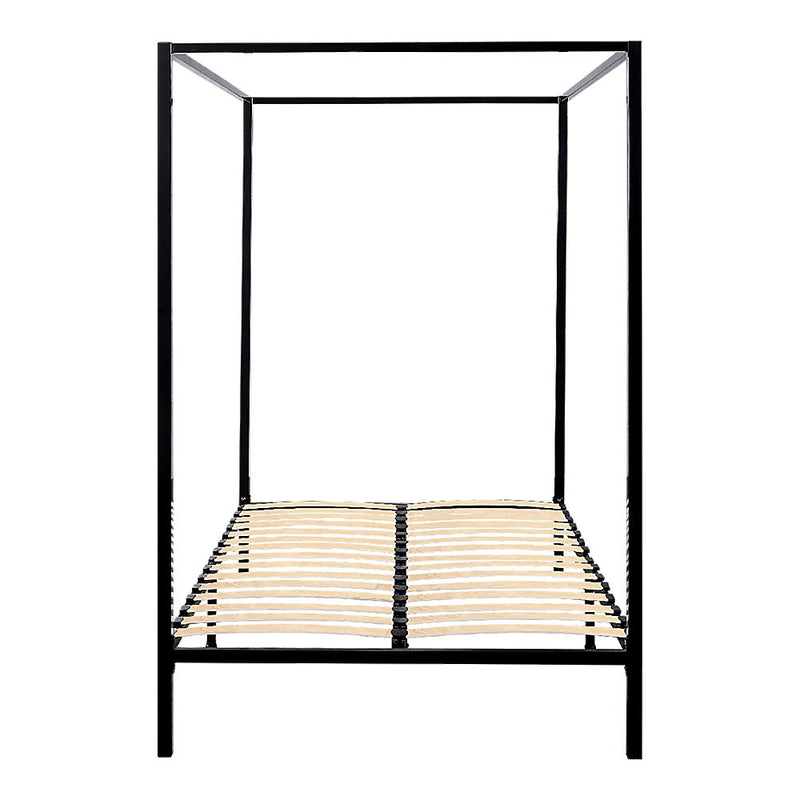 4 Poster Queen Bed Frame Black - Bedzy Australia