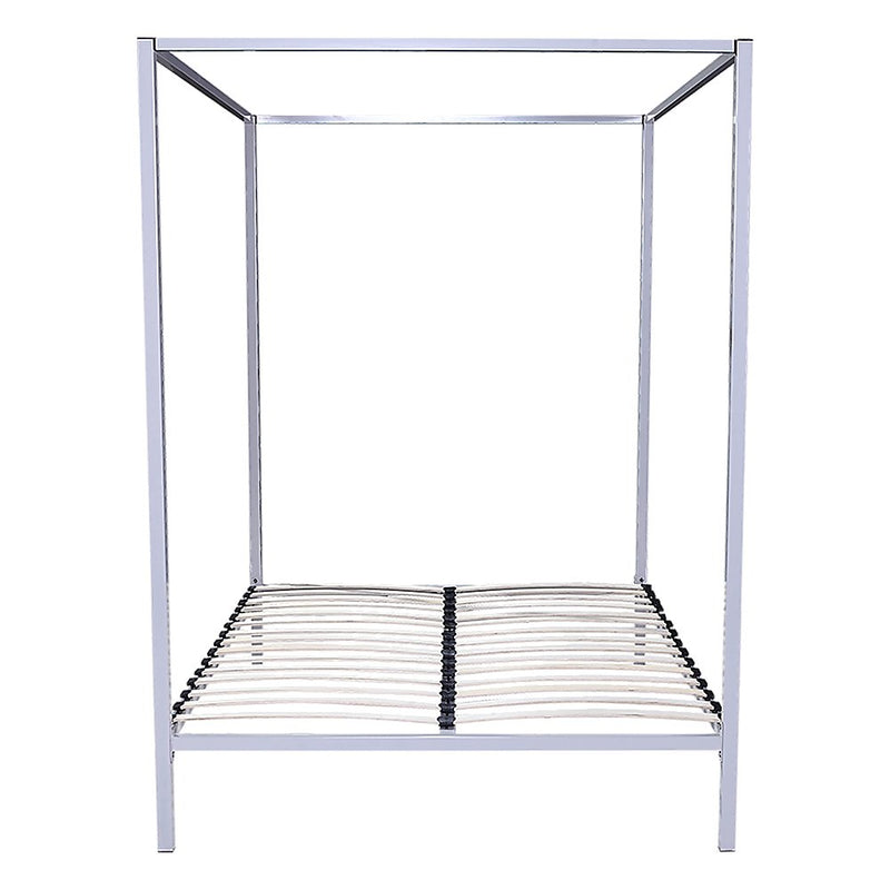 4 Poster Queen Bed Frame Cream - Bedzy Australia
