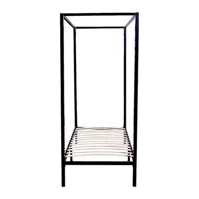 4 Poster Single Bed Frame Black - Bedzy Australia