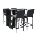 5-Piece Outdoor Bar Set Patio Dining Chairs Wicker Table Stools