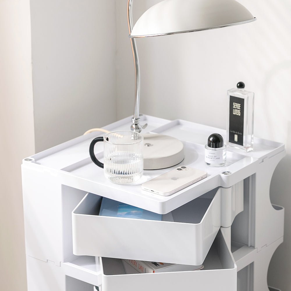 5 Tier Bedside Table Organizer White - Bedzy Australia