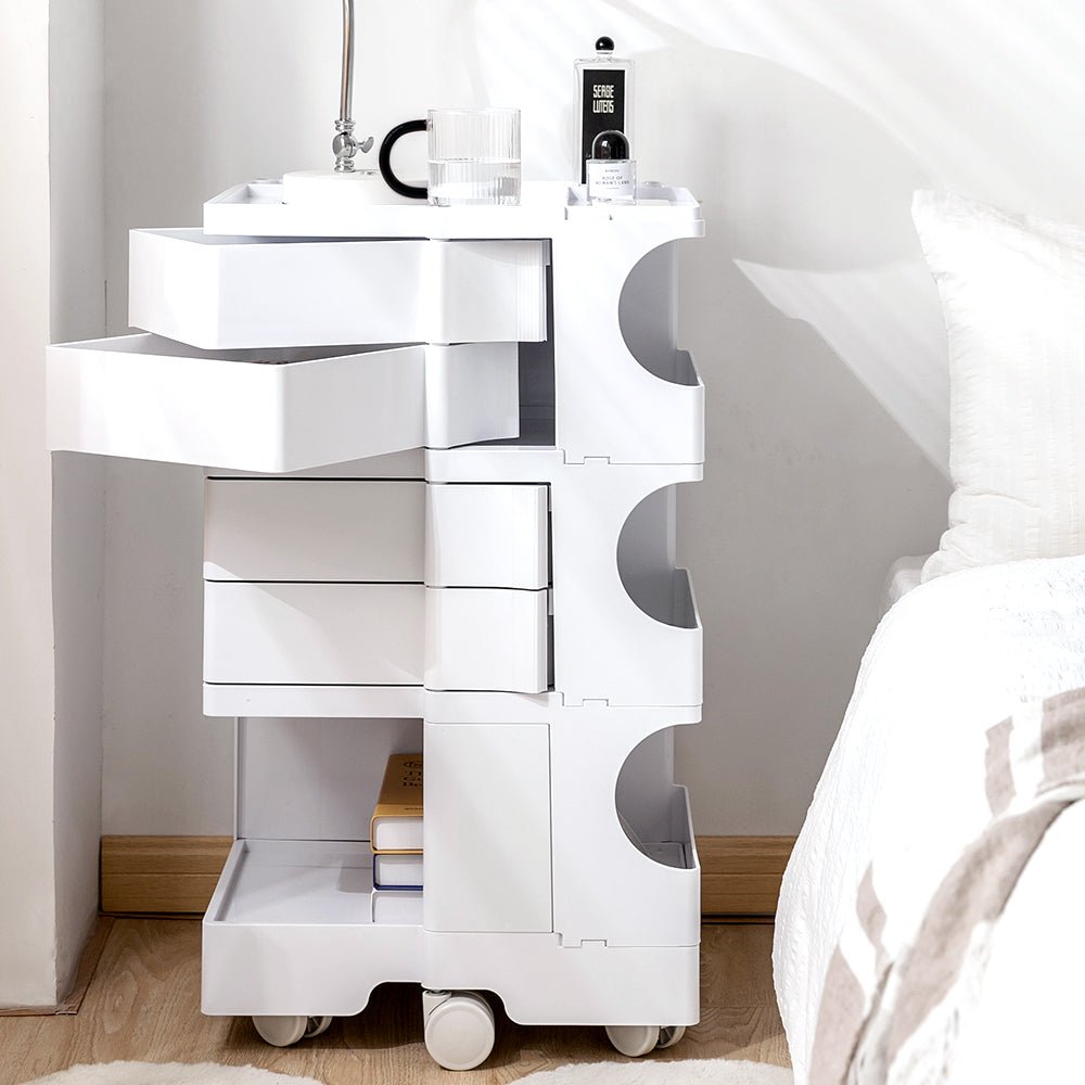 5 Tier Bedside Table Organizer White - Bedzy Australia