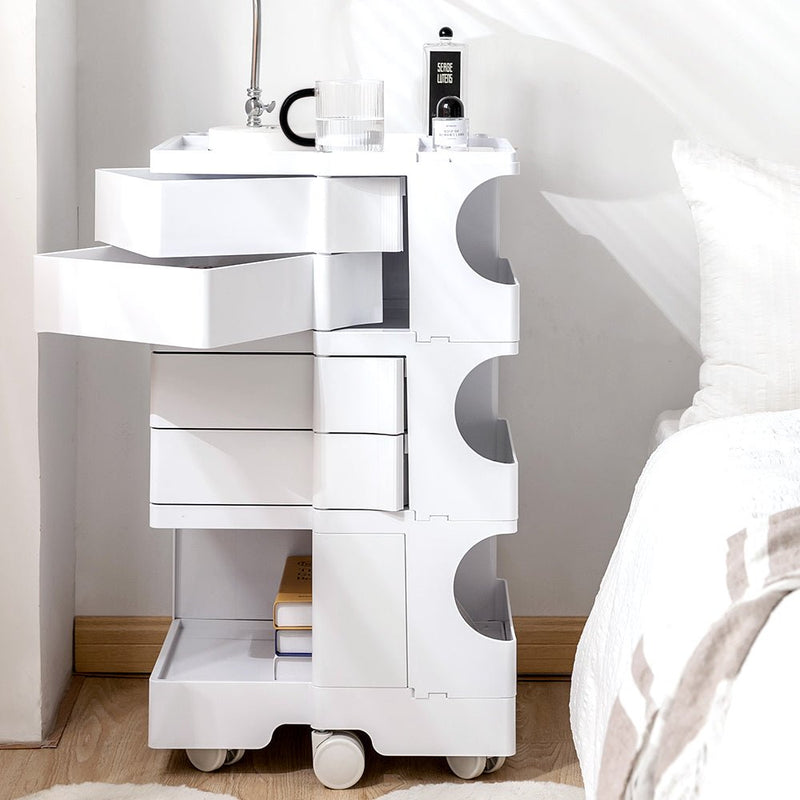 5 Tier Bedside Table Organizer White - Bedzy Australia