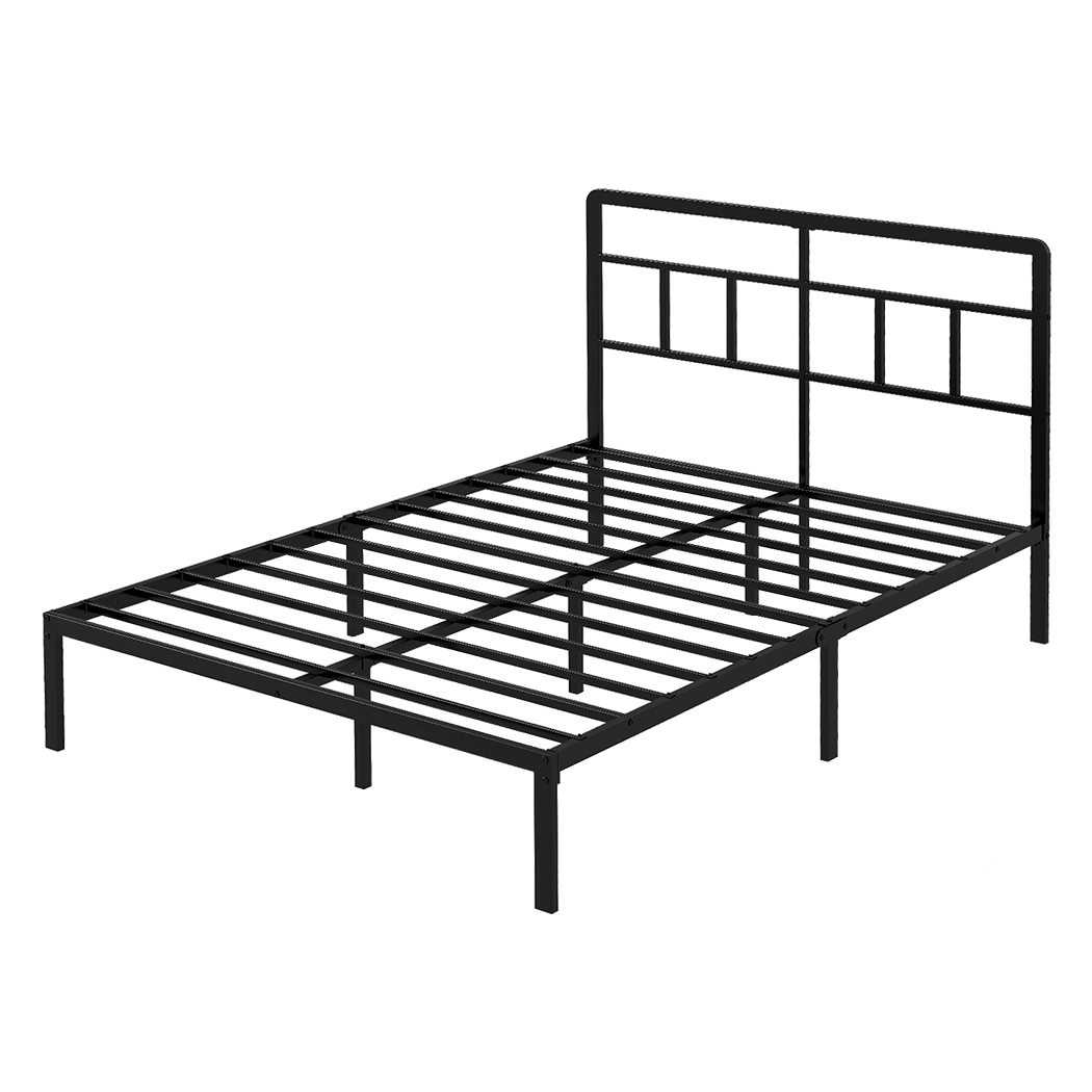 Levede Double Bed Frame Metal Base Platform Headboard Heavy Duty Mass Storage-2102558126015385608
