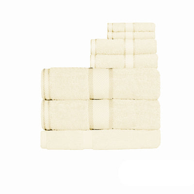 550gsm Cotton 7 Pce Bath Sheet Set Cream - Home & Garden > Bathroom Accessories - Bedzy Australia