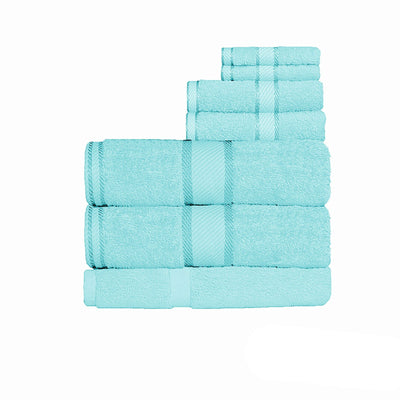 550gsm Cotton 7 Pce Bath Sheet Set Turquoise - Home & Garden > Bathroom Accessories - Bedzy Australia