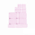 7 Piece 550gsm Cotton Towel Set - Baby Pink