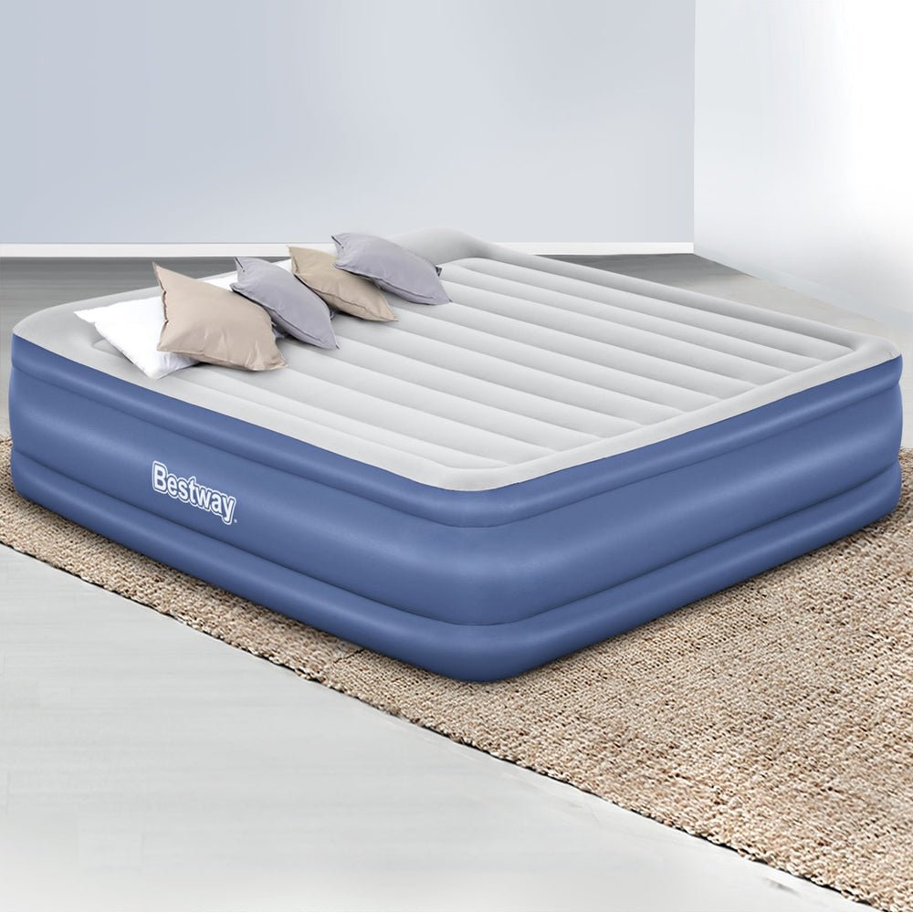 56 CM Thickness Air Bed Inflatable Mattress with Built - in Pump - King Size - Bedzy Australia