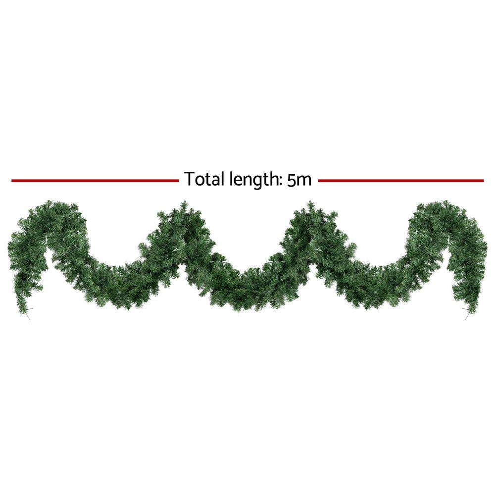 5M Christmas Garland LED Lights Party Xmas Decorations 380 TIPS - Occasions > Christmas > Christmas Wreaths & Garlands - Bedzy Australia