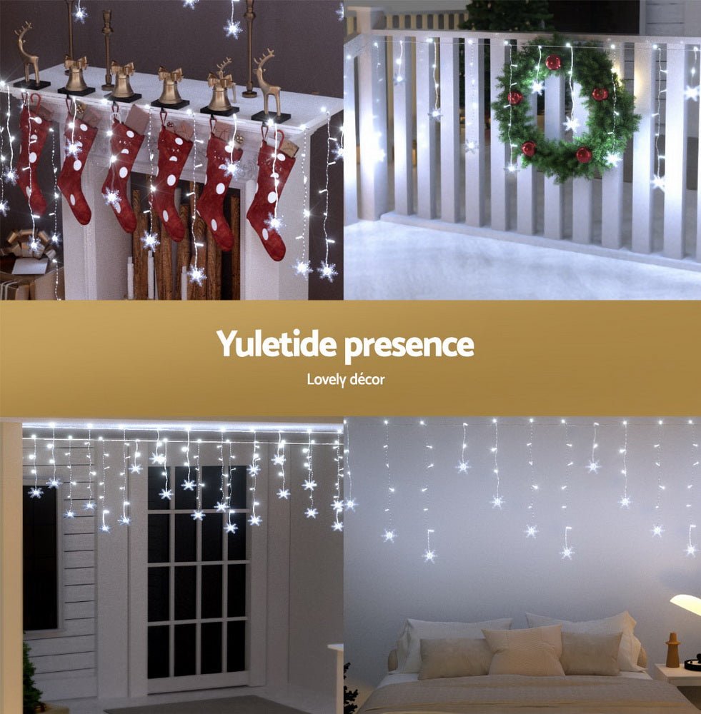 6M Christmas Icicle Lights String Light 160 LED Solar Powered Cold - Occasions > Christmas > Outdoor Decorations & Lights - Bedzy Australia