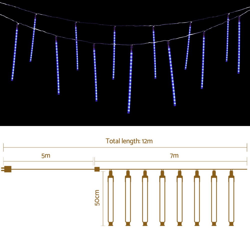 7M Christmas Lights Shower Light 288 LED Icicle Falling Metor - Occasions > Christmas > Outdoor Decorations & Lights - Bedzy Australia