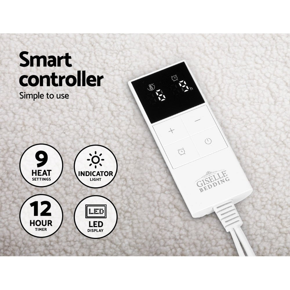 9 Setting Fully Fitted Electric Blanket - Double - Bedzy Australia