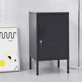 Bedside Table Metal Cabinet - Black