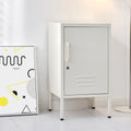 Metal Locker Style Bedside Table - White