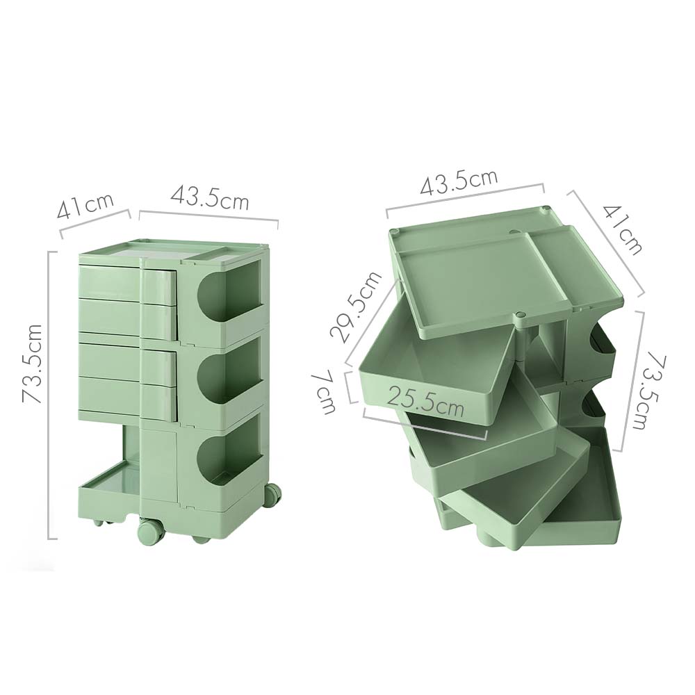5 Tier Bedside Table Organizer Green