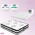 Double Comfort Package | Algarve Euro Top Mattress (Medium Firm), Deluxe Pillowtop Topper, 2 Deluxe & 2 Cooling Pillows