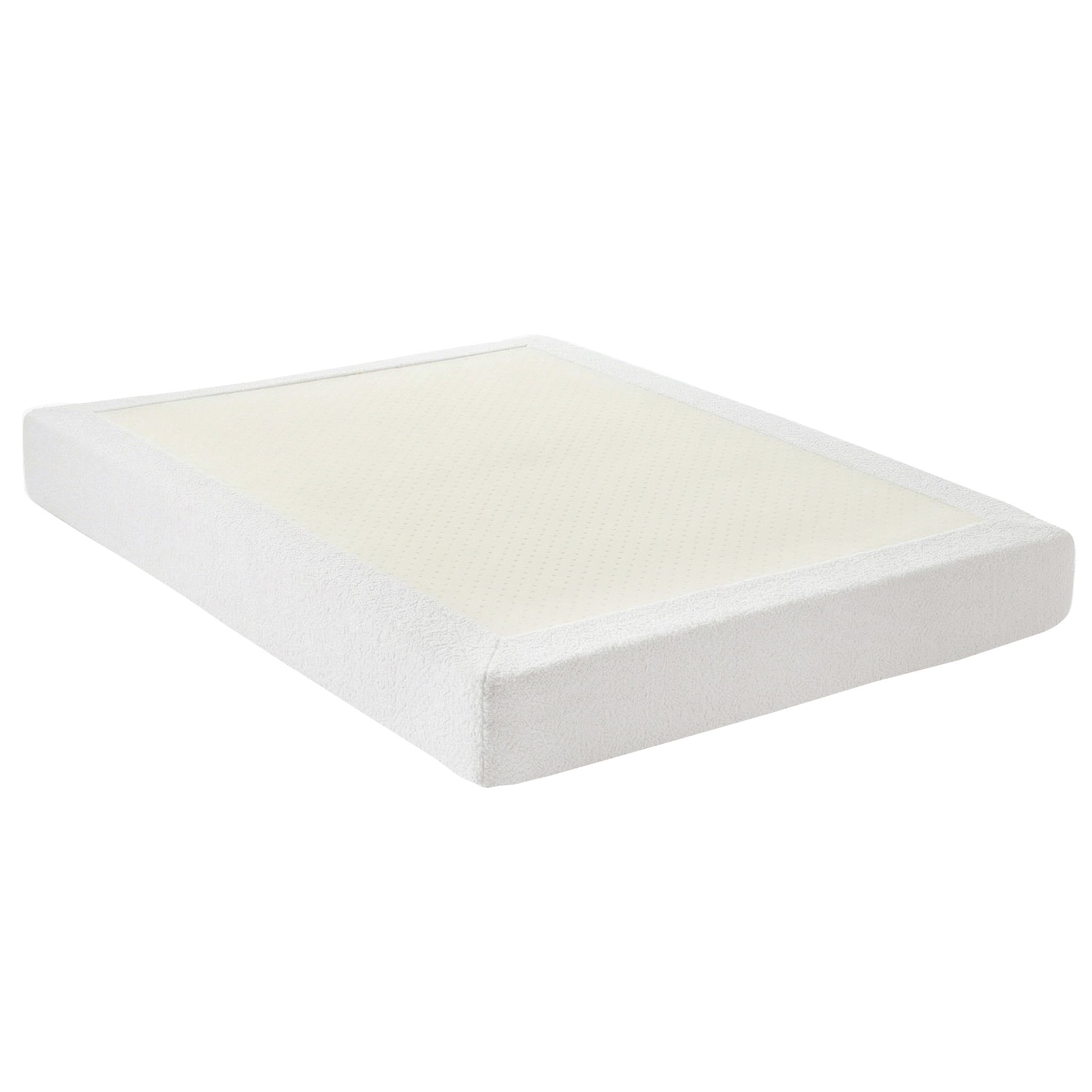Instant-Setup Queen High-Density Sponge Boucle Compression Bed - Cream White-8