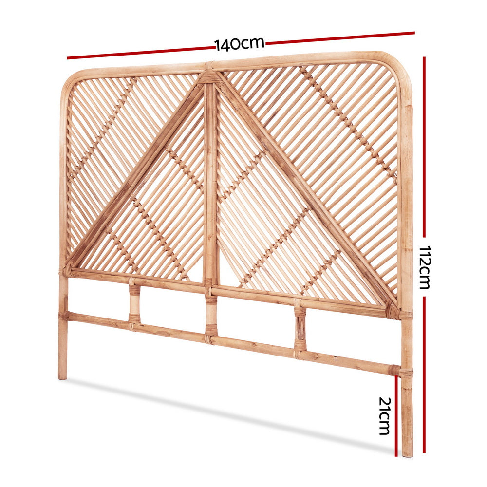 Bed Headboard Double Bedhead Rattan - FRED Pine