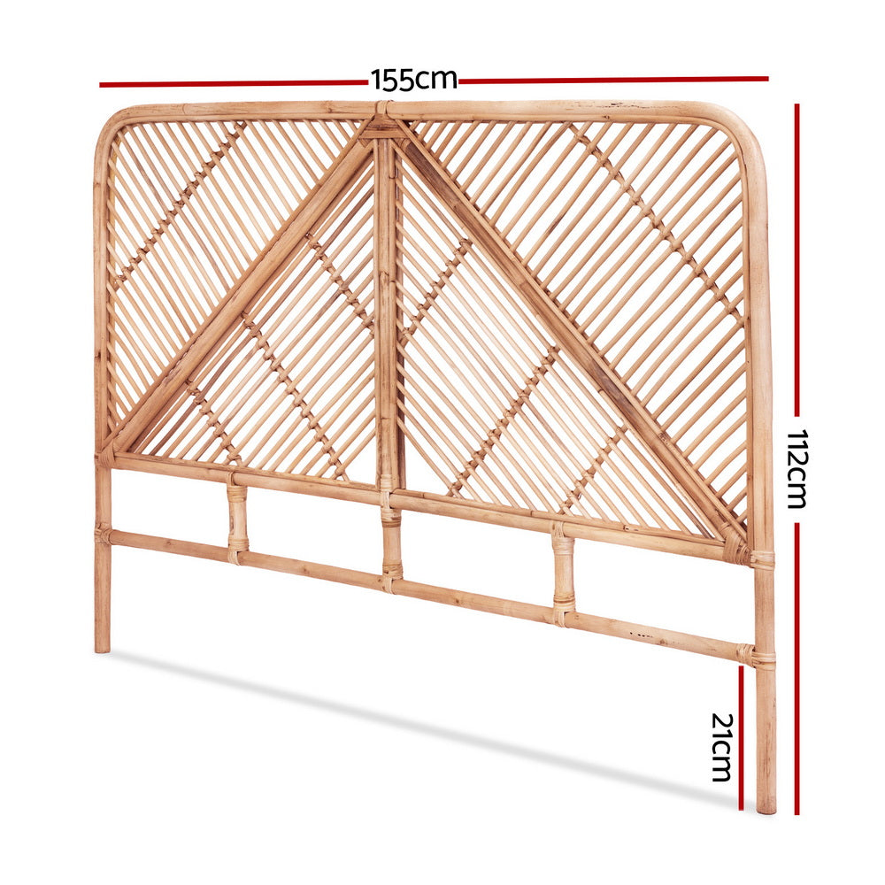 Bed Headboard Queen Bedhead Rattan - FRED Pine-2