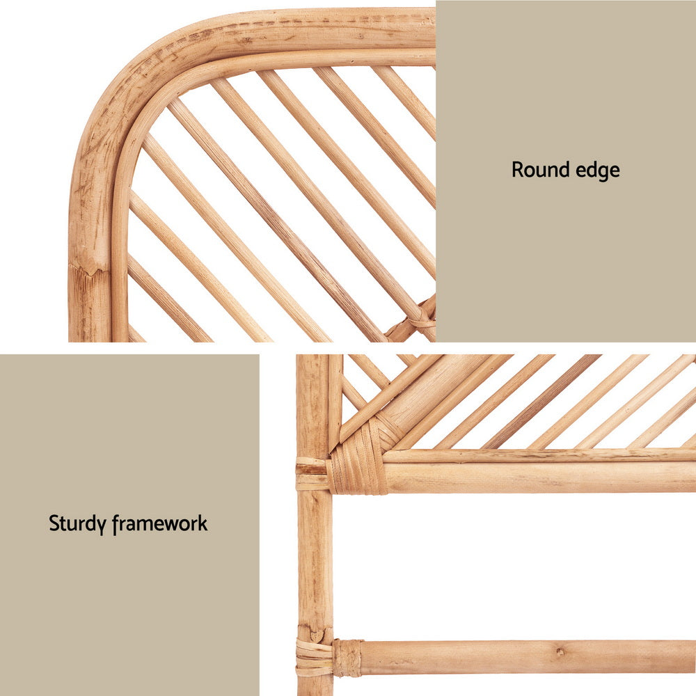 Bed Headboard Queen Bedhead Rattan - FRED Pine