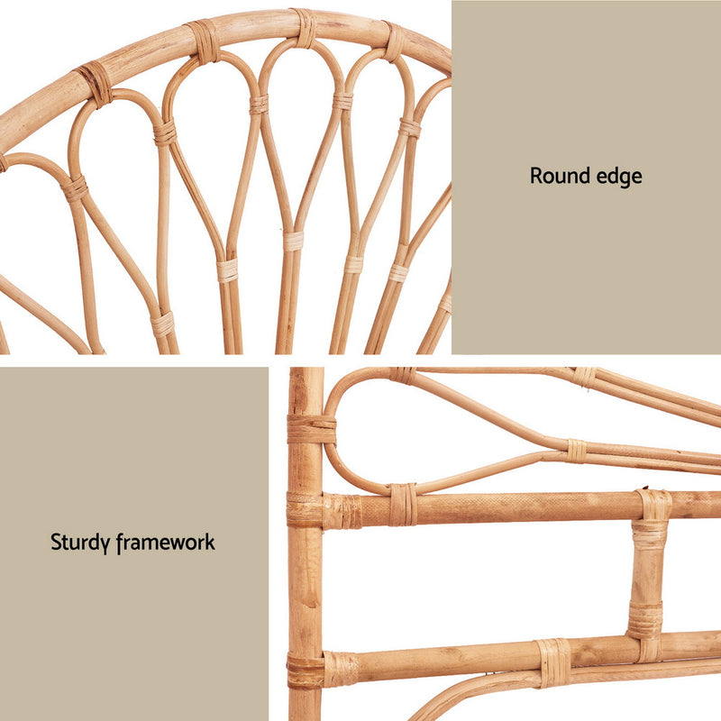 Bed Headboard Queen Bedhead Rattan - MARI Pine-6